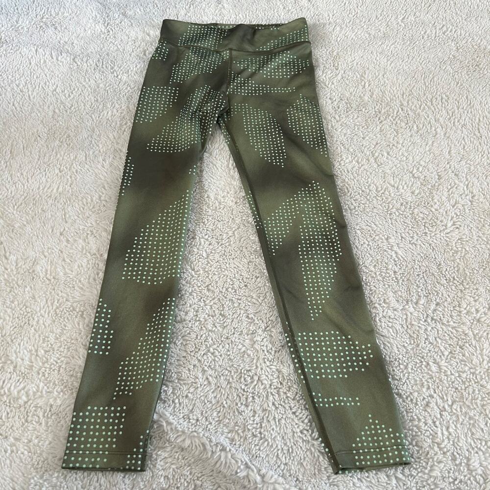 Nike Dri Fit HR Women's Polka Dot Skinny Capri Legging XL Green Athleisure Yoga - Picture 2 of 7